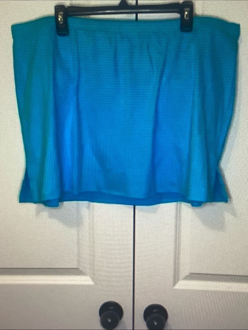 Swimsuits For All Teal-Blue Strapless Swim Skirt